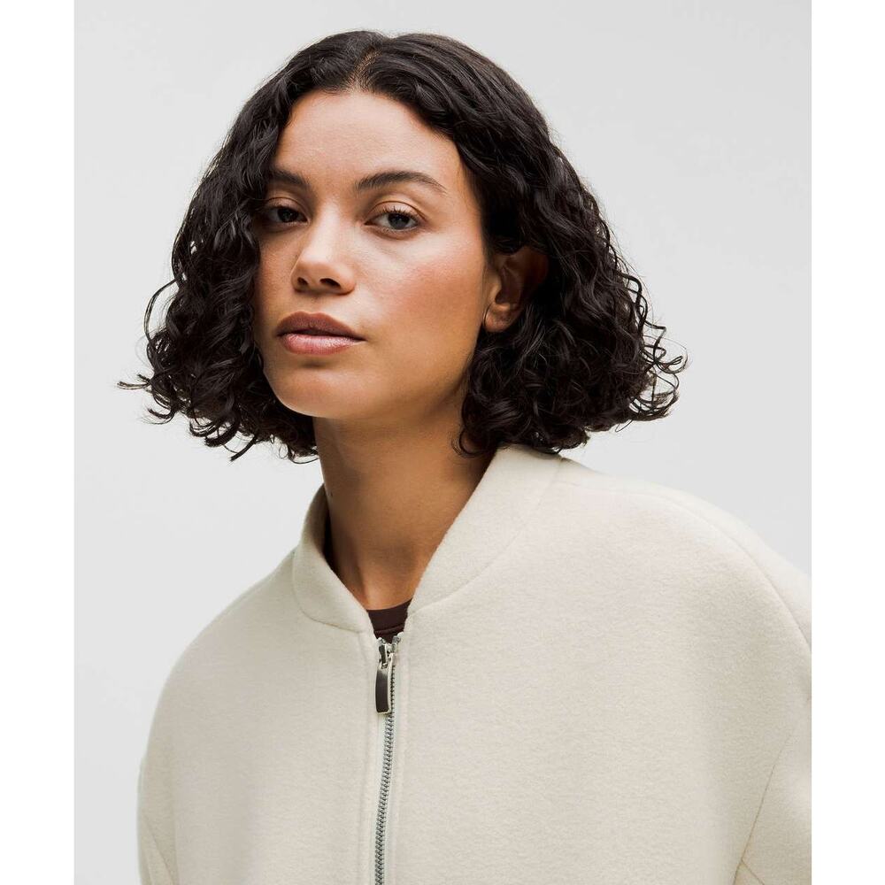 Lululemon Relaxed-Fit Zip-Front Wool Coat Bone Size M NWT - Picture 11 of 16